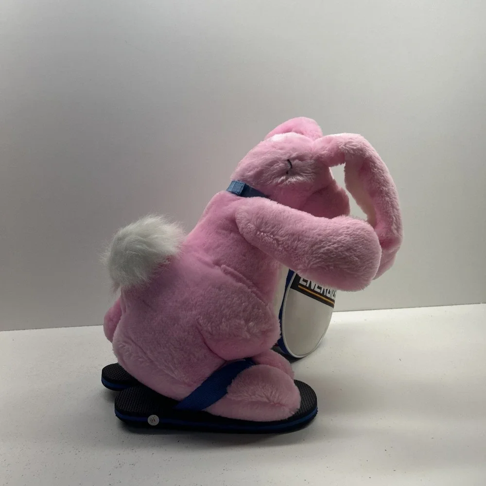 Vintage 1989 Energizer Bunny Plush Pink Drum Flip Flops Stuffed Toy ‼️Read Desc